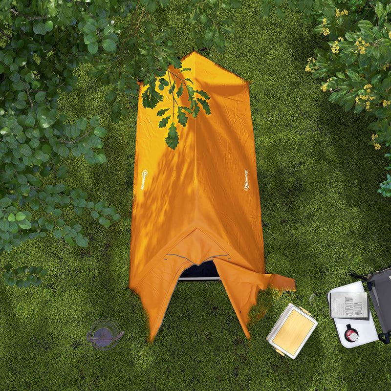 Outsunny Double Layer Camping Tent for 1-2 Man, 2000mm Waterproof, Orange