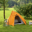 Outsunny Double Layer Camping Tent For 1-2 Man, 2000mm Waterproof - Orange/Green