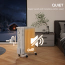 9 Fin Portable Oil Filled Radiator, Electric Heater With Safety Cut Off, White