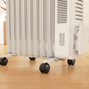 9 Fin Portable Oil Filled Radiator, Electric Heater With Safety Cut Off, White