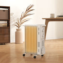 9 Fin Portable Oil Filled Radiator, Electric Heater With Safety Cut Off, White