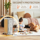 9 Fin Portable Oil Filled Radiator, Electric Heater With Safety Cut Off, White