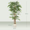HOMCOM 180cm Artificial Ficus Tree, Faux Plant For Home Decor