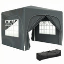 Outsunny 3 X 3(m) UPF50+ Pop Up Gazebo With Sides And Carry Bag, Dark Grey