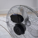 HOMCOM Metal Desk Fan, Electric Table Fan with 3 Speed Settings, Silver