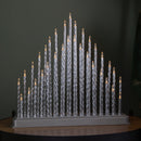 33cm Battery Operated Silver Light up Christmas Candle Bridge with 33 Warm White LEDs