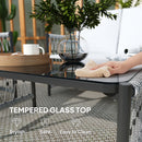 Outsunny 4 Seater Rattan Garden Sofa Set With Glass Top Coffee Table