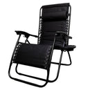 Luxury Padded Multi Position Zero Gravity Garden Relaxer Chair Lounger In All Black