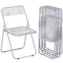 HOMCOM Foldable Chairs with Heavy Duty Steel Frame, Clear