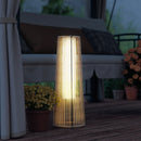 Outsunny Garden Solar Powered Lights Woven Wicker Lantern Auto On/Off, Beige