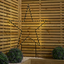 90cm Light up Dewdrop Metal Christmas Star with Garden Stake & Warm White LEDs