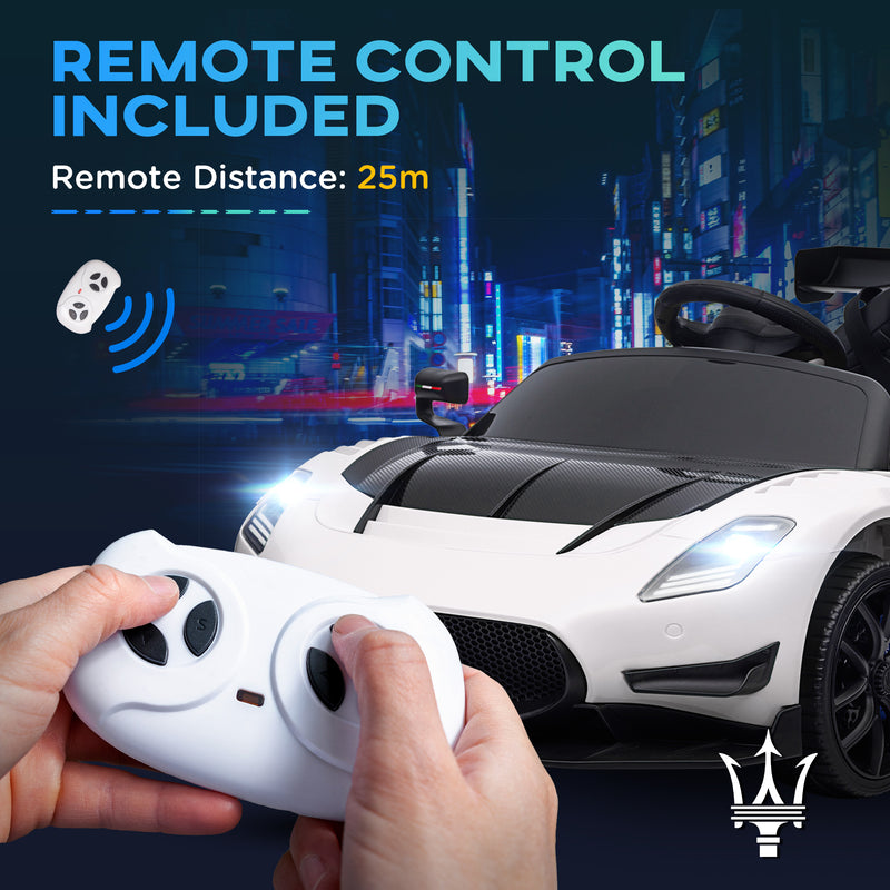 AIYAPLAY Maserati GT2 Licensed 12V Electric Ride On Car W/ Remote - Grey/Pink/White