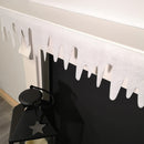 Premier White Felt 18cm x 240cm Decorative Glitter Christmas Icicle Fringe Wall Fireplace Decoration