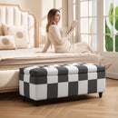 HOMCOM 114 x 47 x 47cm Velvet Storage Ottoman, Button-tufted Footstool Box