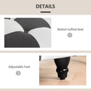 HOMCOM 114 x 47 x 47cm Velvet Storage Ottoman, Button-tufted Footstool Box