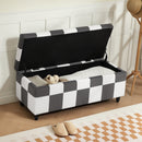 HOMCOM 114 x 47 x 47cm Velvet Storage Ottoman, Button-tufted Footstool Box