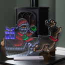 60cm Light up Santa in Sleigh with Present Christmas Infinity Mirror with Multi-Coloured LEDs