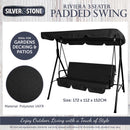 Riviera Black 3 Seater Padded Swing Hammock