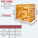 1.33m x 1.25m Large Wooden Outdoor Garden Double Wheelie Bin Store Storage for 2 Bins