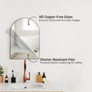 HOMCOM Arch Bathroom Mirror, Modern Wall Mirror with Steel Frame, Black