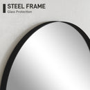 HOMCOM Arch Bathroom Mirror, Modern Wall Mirror with Steel Frame, Black