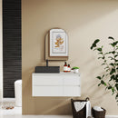 HOMCOM Arch Bathroom Mirror, Modern Wall Mirror with Steel Frame, Black