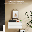 HOMCOM Arch Bathroom Mirror, Modern Wall Mirror with Steel Frame, Black