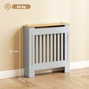 HOMCOM Radiator Cover Wooden Cabinet Vertical Slatted Vent MDF Grey Home