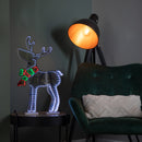 60cm Light up Standing Reindeer with Scarf Christmas Infinity Decoration with Multi-Coloured LEDs