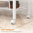 HOMCOM 3-Tier Kitchen Cart, Multifunction Kitchen Trolley on Wheels, White