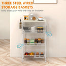 HOMCOM 3-Tier Kitchen Cart, Multifunction Kitchen Trolley on Wheels, White