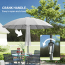 Outsunny 2m Shanghai Garden Parasol Umbrella, Outdoor Sun Shade, Light Grey