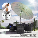 Outsunny 2m Shanghai Garden Parasol Umbrella, Outdoor Sun Shade, Light Grey