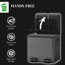 HOMCOM 2 x 15L Dual Kitchen Bin Pedal Bin for Recycling and Waste, Black