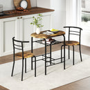 HOMCOM Breakfast Bar Table And Stools Set, Dining Room Set With Shelf
