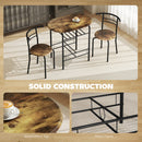 HOMCOM Breakfast Bar Table And Stools Set, Dining Room Set With Shelf