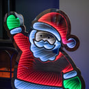 74cm Infinity Light up Standing Santa Christmas Decoration with Multi-Coloured LEDs on Metal Base