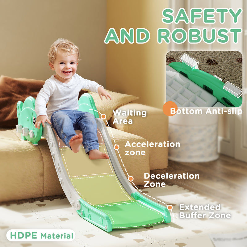 AIYAPLAY Kids Sofa Slide, Toddler Slide with 130cm Extended Length, Green