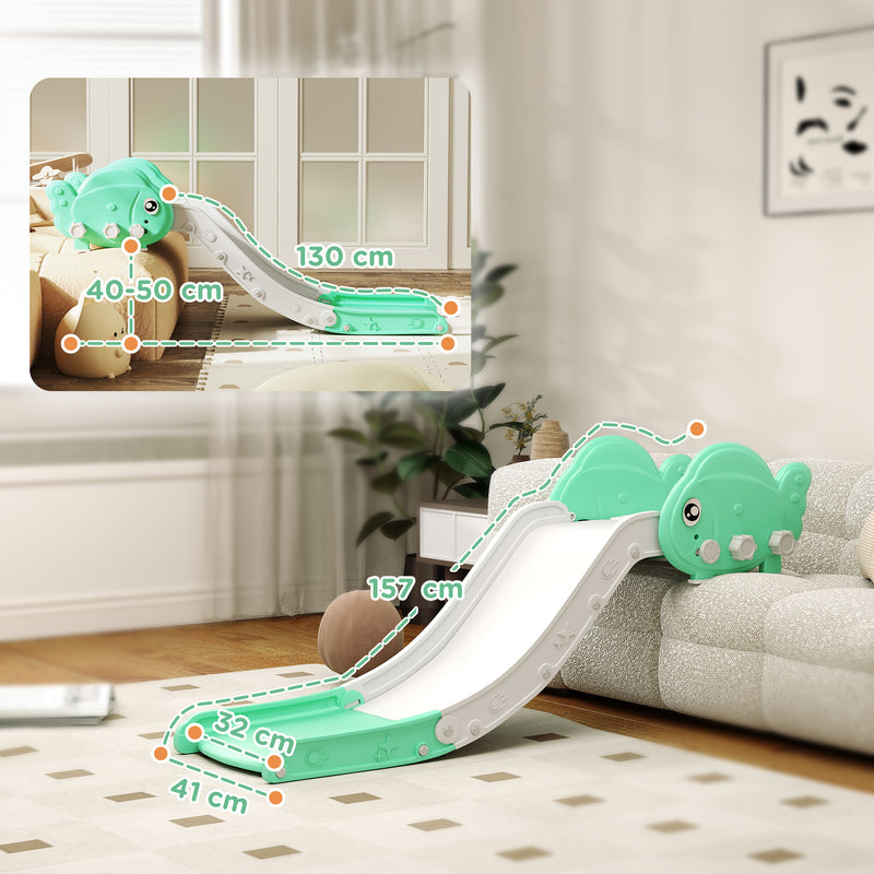 AIYAPLAY Kids Sofa Slide, Toddler Slide with 130cm Extended Length, Green
