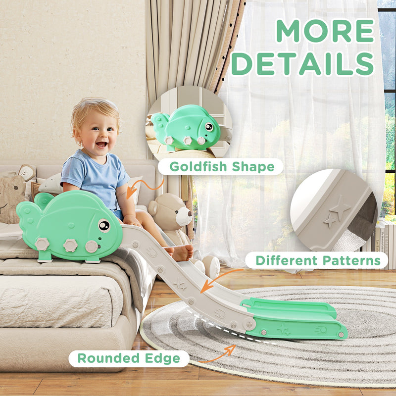 AIYAPLAY Kids Sofa Slide, Toddler Slide with 130cm Extended Length, Green
