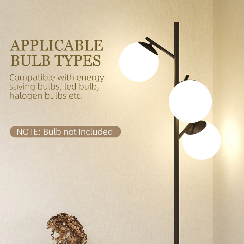 HOMCOM Modern Tree Floor Lamp with 3 Light, for Living Room Bedroom
