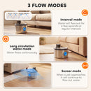 PawHut Wireless 4L Cat Water Fountain for Drinking Stainless Steel Cordless