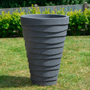 33cm x 48cm Large Plastic Trojan Garden Plant Pot in Dark Grey