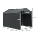 Outsunny Garden Tool Storage Shed with Roll-up Zipper Door