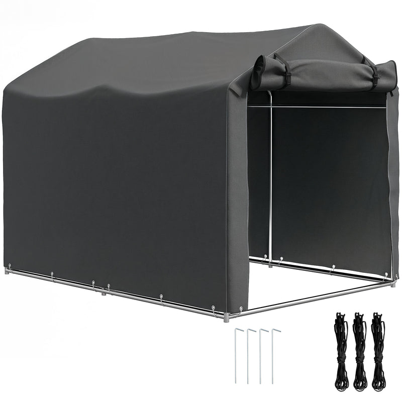 Outsunny Garden Tool Storage Shed with Roll-up Zipper Door