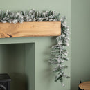 2.7m (9ft) Snow Flocked Woodcote Fir Christmas Garland