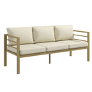 Outsunny Garden Bench with Cushions, Outdoor Furniture, Cream White
