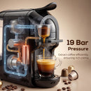 HOMCOM Pod Coffee Machine For Nespresso And Dolce Gusto Capsule, 19 Bar