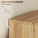 Vinsetto Mobile Filing Cabinet, 5-drawer File Cabinet with Wheels, Oak