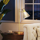 HOMCOM Table Lamp With Adjustable Head, Modern Bedside Lamp, Gold Tone
